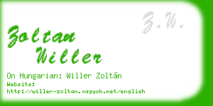 zoltan willer business card